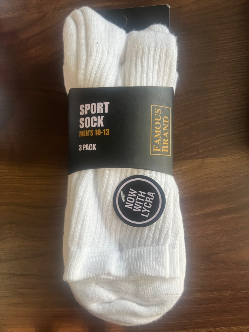 Famous Brand Men's White Athletic Sport Socks - 3 Pack